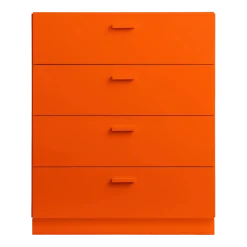 Commode large et plinthes en bois mdf orange 82x99x41cm Relief - String furniture