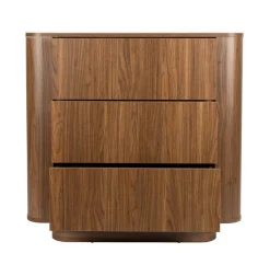 Commode à tiroirs en bois de noyer 40x90x80cm Oréa - The Cool Republic