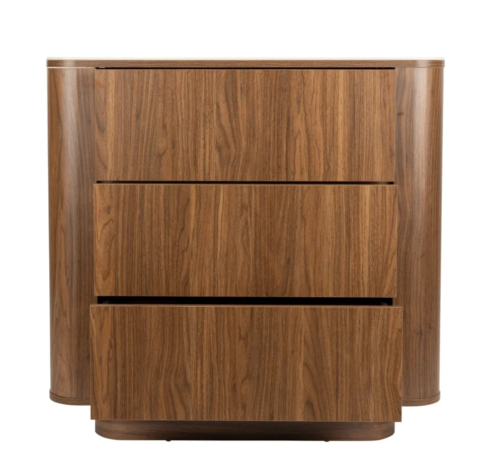 Commode à tiroirs en bois de noyer 40x90x80cm Oréa - The Cool Republic