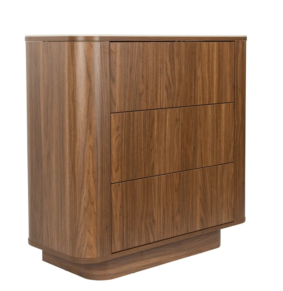 Commode à tiroirs en bois de noyer 40x90x80cm Oréa - The Cool Republic