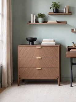 Commode à tiroirs en chêne teinté 100 x 40 x 90 cm Marius - Hartô