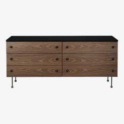 Commode 6 tiroirs en noyer 62 Dresser - Gubi
