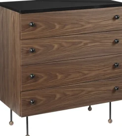 Commode à tiroirs simple en noyer 62 Dresser - Gubi