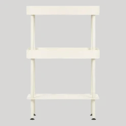 Console avec double plateaux et une étagère en acier beige Nolle - noo.ma