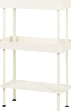 Console avec double plateaux et une étagère en acier beige Nolle - noo.ma