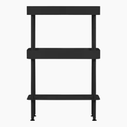 Console avec double plateaux et une étagère en acier noire Nolle - noo.ma