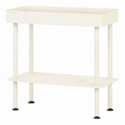 Console avec plateau et étagère en acier beige Nolle - noo.ma