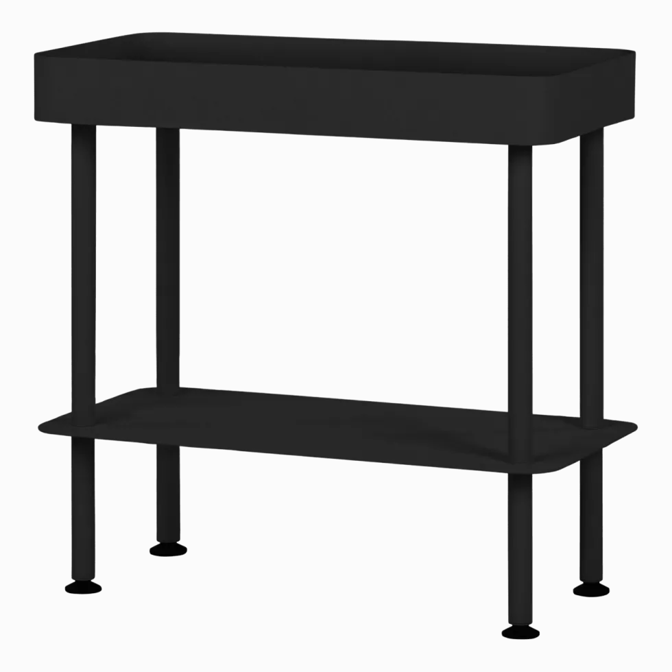 Console avec plateau et étagère en acier noire Nolle - noo.ma