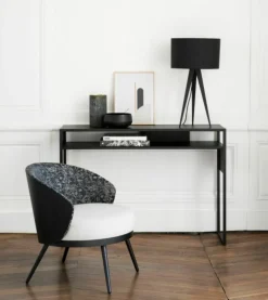 Console 90 cm en métal noir Arlequin - Resistub