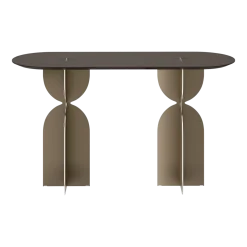 Console en acier inoxydable et chêne 140x46x80cm Ray - Versmissen