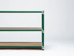 Console en bois et acier vert 130x50x53cm - Custom Form