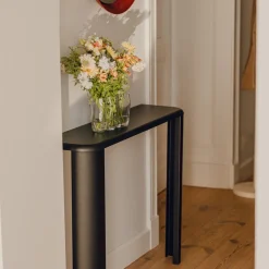 Console en bois mdf et acier gris brumeux 100x77,5cm Fli - noo.ma