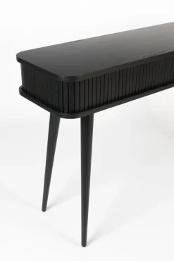 Console en chêne teinté noir 120x35x74cm Barbier - Zuiver