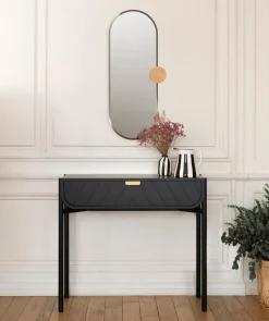Console en chêne teinté noir 100 x 36,5 x 90 cm Marius - Hartô