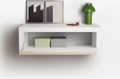Console murale en bouleau teinté blanc 80x27x40cm Fläpps Box - Ambivalenz