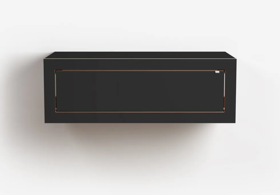 Console murale en bouleau teinté noir 80x27x40cm Fläpps Box - Ambivalenz