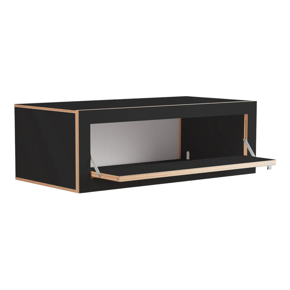 Console murale en bouleau teinté noir 80x27x40cm Fläpps Box - Ambivalenz