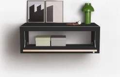 Console murale en bouleau teinté noir 80x27x40cm Fläpps Box - Ambivalenz