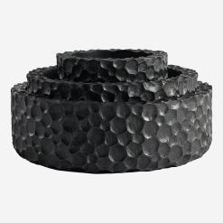 3 Corbeilles en acajou noir Chopped - Ethnicraft Accessories