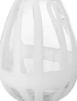 Cosmin Vase White Glass - Bloomingville