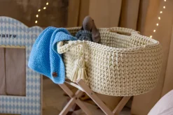 Couffin en crochet beige et matelas Moses - Happy Moses