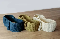 Couffin en crochet beige et matelas Moses - Happy Moses