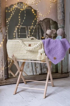 Couffin en crochet beige et matelas Moses - Happy Moses