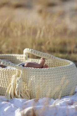 Couffin en crochet beige et matelas Moses - Happy Moses