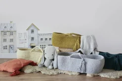 Couffin en crochet gris clair et matelas Moses - Happy Moses