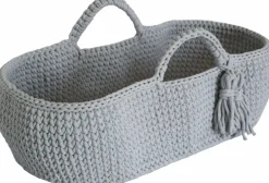 Couffin en crochet gris clair et matelas Moses - Happy Moses