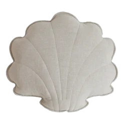 Coussin coquillage en lin beige Shells - Moi Mili