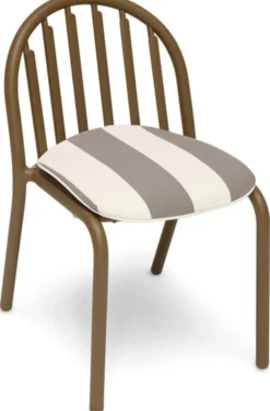 Coussin d'assise en polyester rayé cacao pour chaise fred's - Fatboy