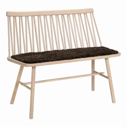 Coussin d'assise pour banc en peau de mouton graphite ZigZag - Hans K