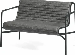 Coussin de banc matelassé anthracite Palissade - HAY