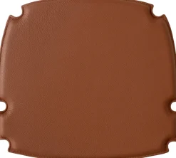 Coussin de chaise en cuir cognac 52 x 47 cm Drawn HM4 - &tradition