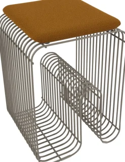 Coussin de siège pour tabouret ambre bouclé 27,5x32x2,5cm Curva - AYTM