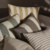 Coussin d'extérieur carré en coton rayé lichen foncé 50x50cm Strand - Ferm living