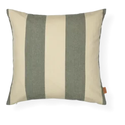 Coussin d'extérieur carré en coton rayé lichen foncé 50x50cm Strand - Ferm living