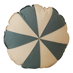 Coussin en coton et lin patchwork bleu Bonbon - Moi Mili