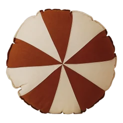 Coussin en coton et lin patchwork marron Bonbon - Moi Mili