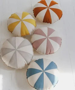 Coussin en coton et lin patchwork rose poudré Bonbon - Moi Mili
