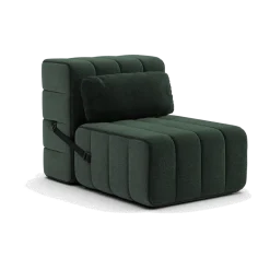 Coussin en tissu dama vert foncé 60x30cm Curt - Ambivalenz