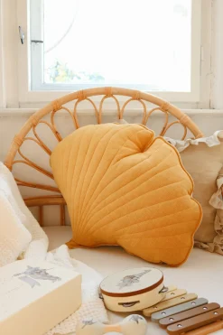 Coussin feuille de ginkgo en lin mango Ginkgo Bilboa - Moi Mili