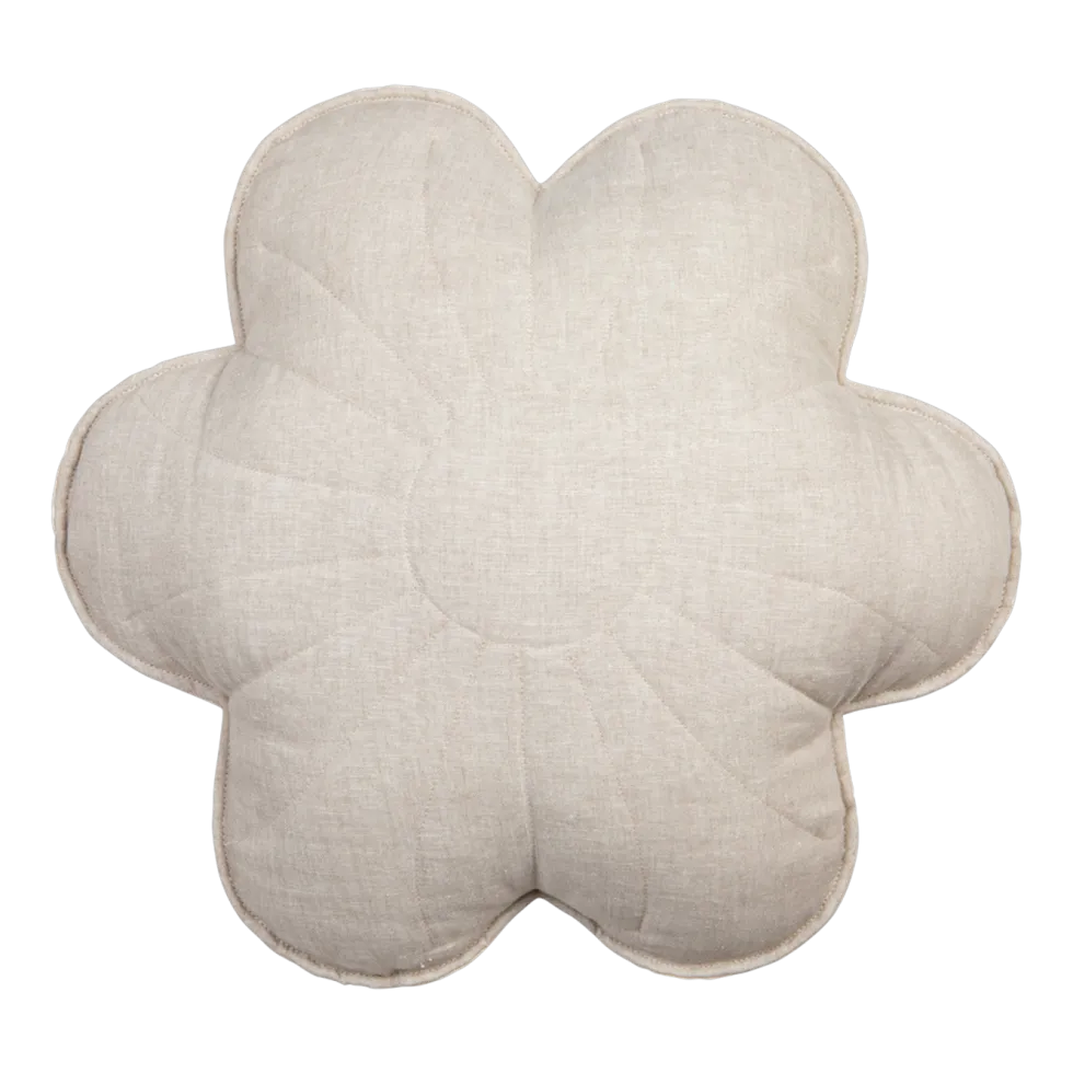 Coussin fleur en lin lys de sable - Moi Mili