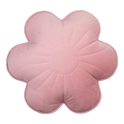 Coussin fleur en velours baie de sureau rose - Moi Mili