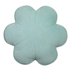 Coussin fleur en velours menthe fraîche - Moi Mili