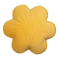 Coussin fleur en velours miel azalée - Moi Mili