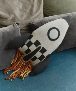 Coussin fusée en coton 22x41cm I want to be an astronaut - Lorena Canals