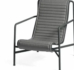 Coussin lounge chair high matelassé anthracite Palissade - HAY