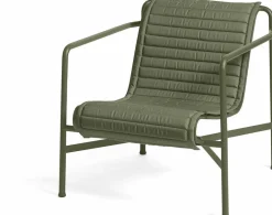 Coussin lounge chair low matelassé olive Palissade - HAY